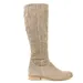 Autumn Winter Artificial Suede Casual Low Heels University Style Shoes Zipper 40-43 Womens Knee High Boots 241116_desvips.com