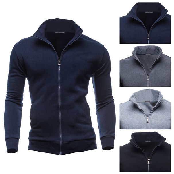 Men's Clothing wsih men's retro sweatshirt sports cardigan fleece zipper jacket_desvips.com