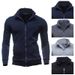 Men's Clothing wsih men's retro sweatshirt sports cardigan fleece zipper jacket_desvips.com