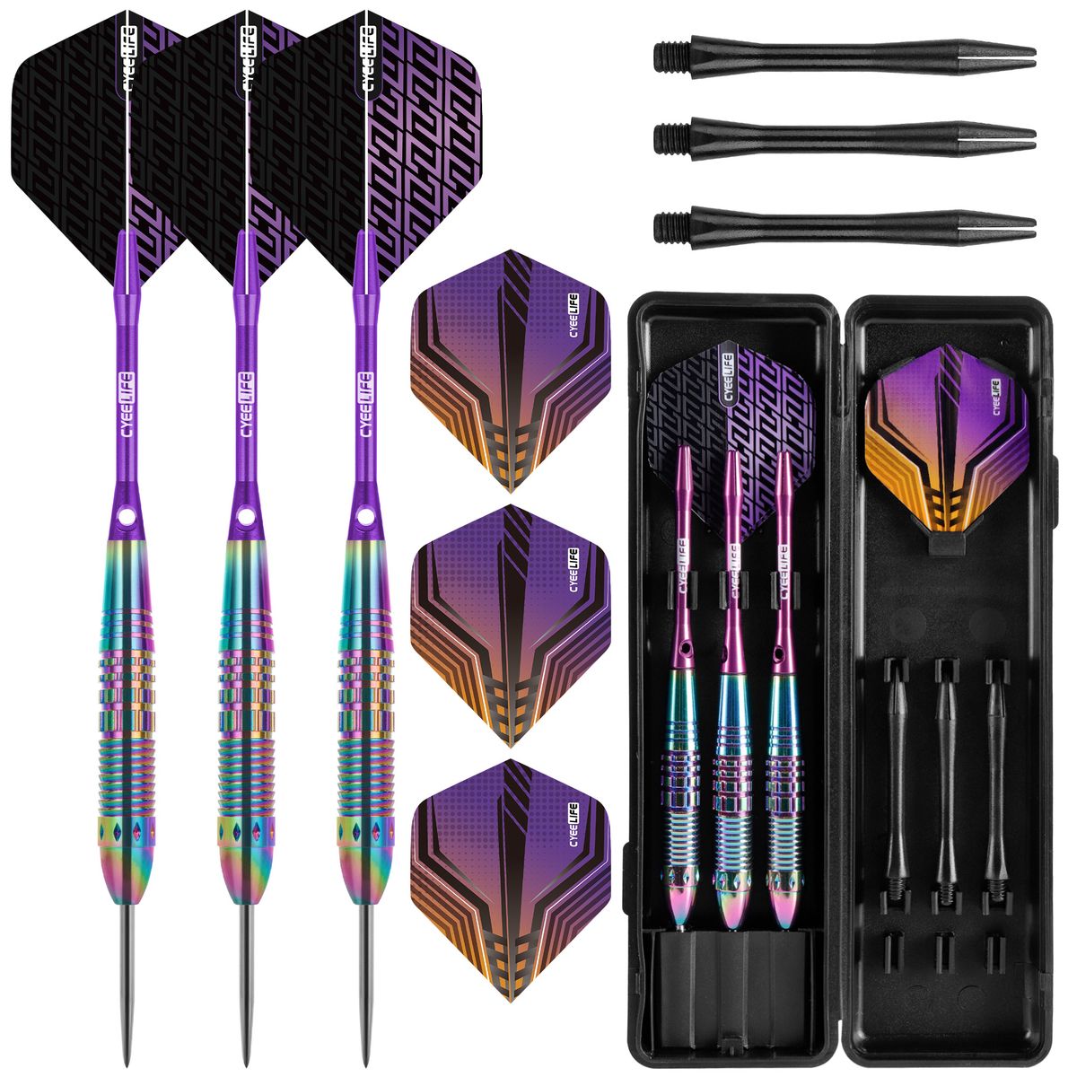 Cyeelife 25g Colorful Copper Steel Tip Darts Professional Heavy Duty Dart Set With Flights & Shafts For Adults -_desvips.com