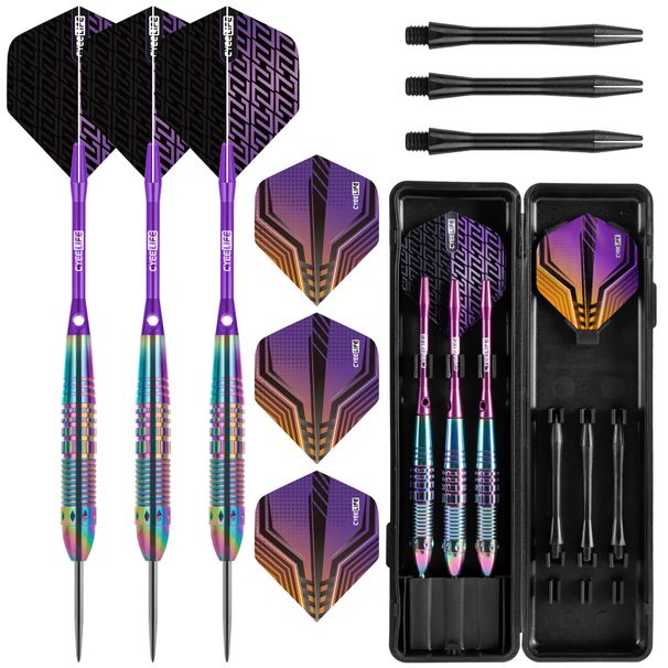 Cyeelife 25g Colorful Copper Steel Tip Darts Professional Heavy Duty Dart Set With Flights & Shafts For Adults -_desvips.com
