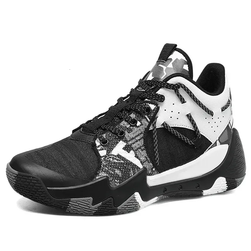 Mesh Black Mens Cut Mid Sneakers Women Cushioned Non Slip Outdoor Basketball Shoes Sport Boots_desvips.com