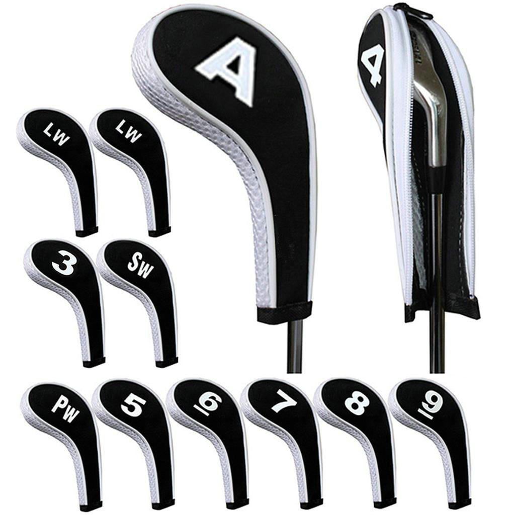 Golf Zipper Iron Cover Club Cover 10 Pcs 12 Pcs Long Zipper Protection Club Iron Cover_desvips.com