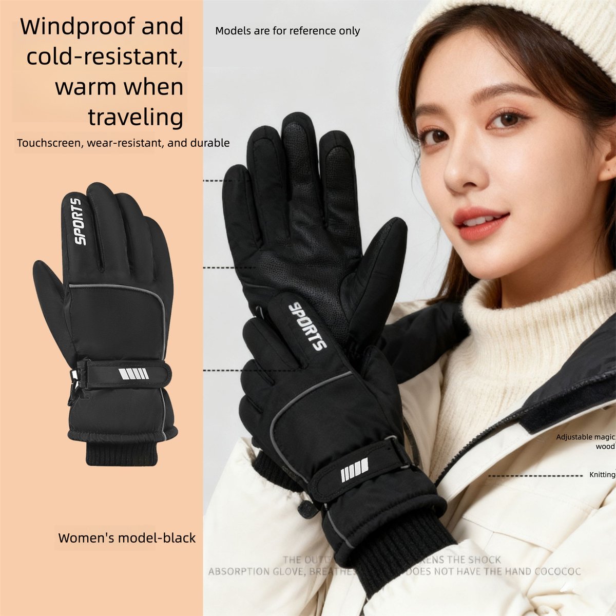 women's leather gloves winter cycling gloves, p insulation, thin leather gloves winter plus fce fashion gloves_desvips.com