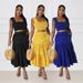 Women's Clothing fungus-shaped navel-baring sexy half-length skirt fashion suit vacation style two-piece set_desvips.com