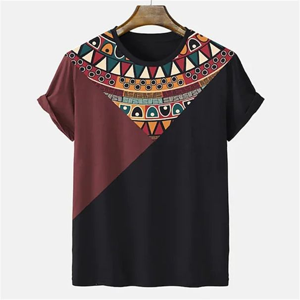 Cross-border Foreign Trade Simple Color-blocking 3D Printed Coconut Tree Short-sleeve T-shirt, European And American_desvips.com