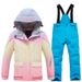 Children's Ski Suit Set For Girls Winter Outdoor Waterproof Warm Windproof Snowboard Thickened New Cross-Border Model_desvips.com