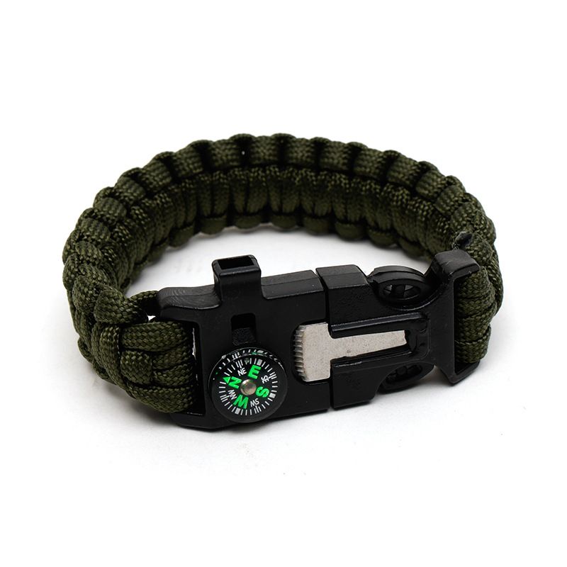 Emergency survival bracelet seven-core paracord woven 5-in-1 bracelet Compass survival hand rope Outdoor hiking camping_desvips.com
