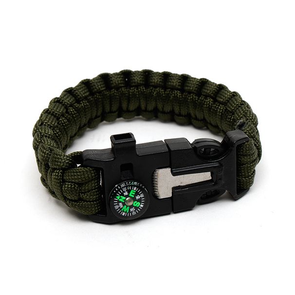 Emergency survival bracelet seven-core paracord woven 5-in-1 bracelet Compass survival hand rope Outdoor hiking camping_desvips.com