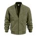 Men'S Fashion Suede Solid Color Zipper Jacket Casual Vintage Long Sleeve Cardigan_desvips.com