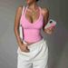 Sexy Slim Fit Racerback V-Neck Yoga Vest European And American Style Sports Fitness Outerwear For Women_desvips.com