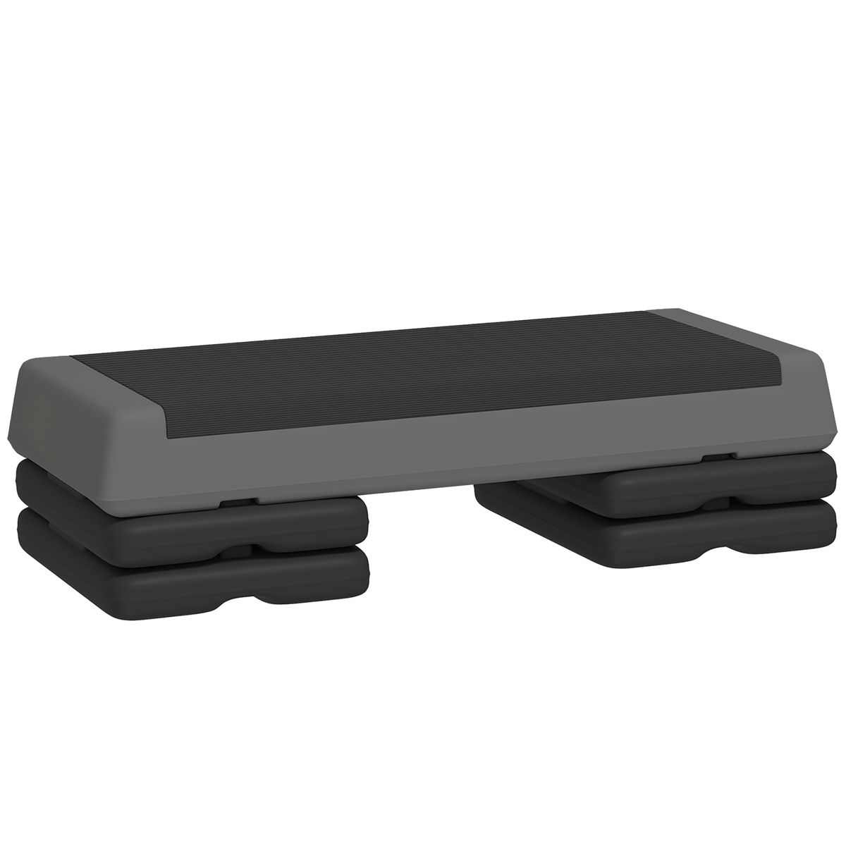 Stepper Fitness Regolabile A 10.5/15.5/20.5 Cm Con Superficie Antiscivolo In PE, 77x36x20.5 Cm, Grigio_desvips.com