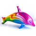 Kids Inflatable Sea Animal Ride-On - Thickened Purple Starry Dolphin Pool Float For Children Outdoor Water Play Toy With Safety Handles_desvips.com