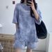 Tie-dye Sports Casual Outfit Women, Summer 2022 New Style, Suitable For Petite Figures, Versatile Top And Shorts_desvips.com