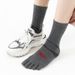 Pairs Man Short Toe Sport Compression Cotton Sweat-Absorbing Badminton Tennis Bike Run Basketball 5 Finger Travel Socks_desvips.com