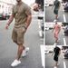 Men's short-sleeved shorts two-piece sports and leisure suit_desvips.com