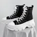 Vintage Canvas Sneakers High Top Boots Classic Man Oxford Shoes Height Increasing Chunky Fashion Casual Outdoor Designer_desvips.com