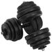 Black Ergonomic Dumbbell Set - Total Weight 30 Kg - Non-Slip Plastic-Coated Bars - Quiet And Durable - Easy Identification With Embossed Weight_desvips.com