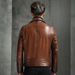 Slim Fit Oil Wax Sheepskin Motorcycle Men Genuine Short Haining Leather Jacket Coat Autumn_desvips.com