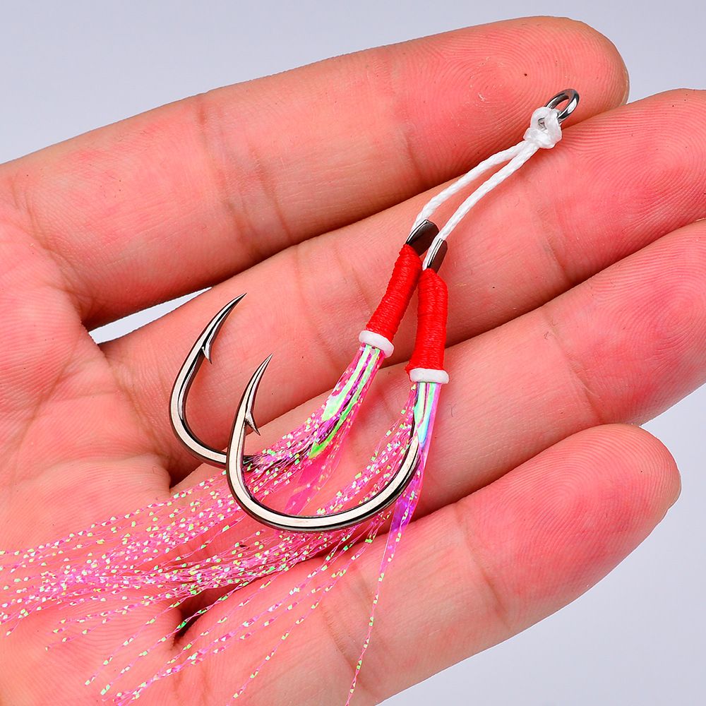 Iron Plate Lure Dali Horse Main Line Tied Bright Silk Skin Sea Boat Fishing Lead Fish Auxiliary Hook With Feather_desvips.com
