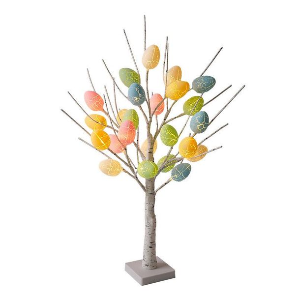 New LED Cracked Bark Birch Easter Atmosphere Bedroom Decoration Warm Color Light Glowing Simulated Tree Lamp_desvips.com