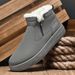 Snow Men's Winter Fur Integrated Waterproof And Non-slip Piled Thickened One Pedal High-top Boots Warm Cotton Shoes_desvips.com