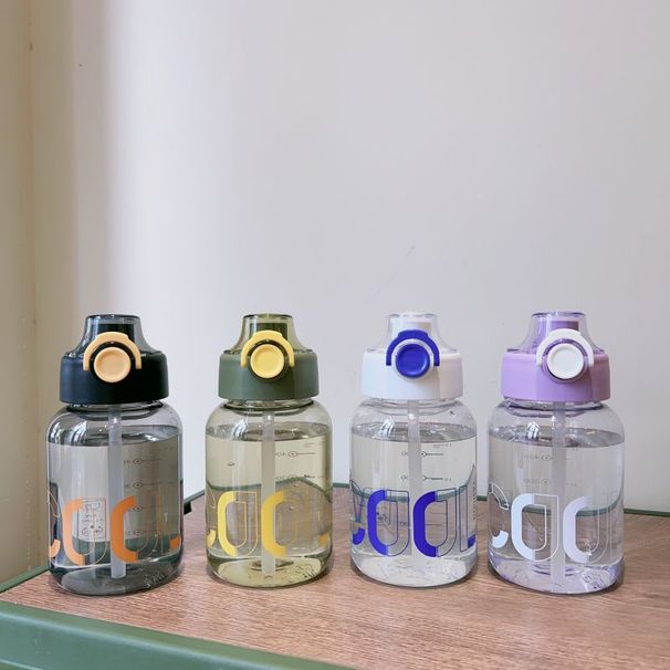 Trendy Summer New Large Capacity Bottle With Straw For Men And Women Outdoor Sports High Temperature Resistant Anti-drop_desvips.com