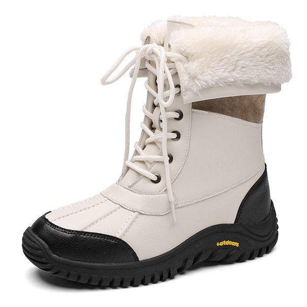 Ski Boots Winter Northeast Outdoor Snow Boots Martin Boots Women's Plus Velvet Warm Women's Waterproof Non Slip High Top Fashionable Cotton Shoes_desvips.com