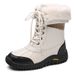 Ski Boots Winter Northeast Outdoor Snow Boots Martin Boots Women's Plus Velvet Warm Women's Waterproof Non Slip High Top Fashionable Cotton Shoes_desvips.com