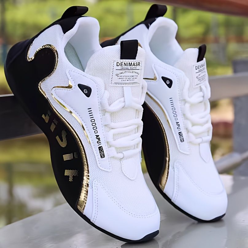 Trendy Sneakers, Comfy Non Slip Lace Up Soft Sole Shoes For Men's Outdoor Activities_desvips.com