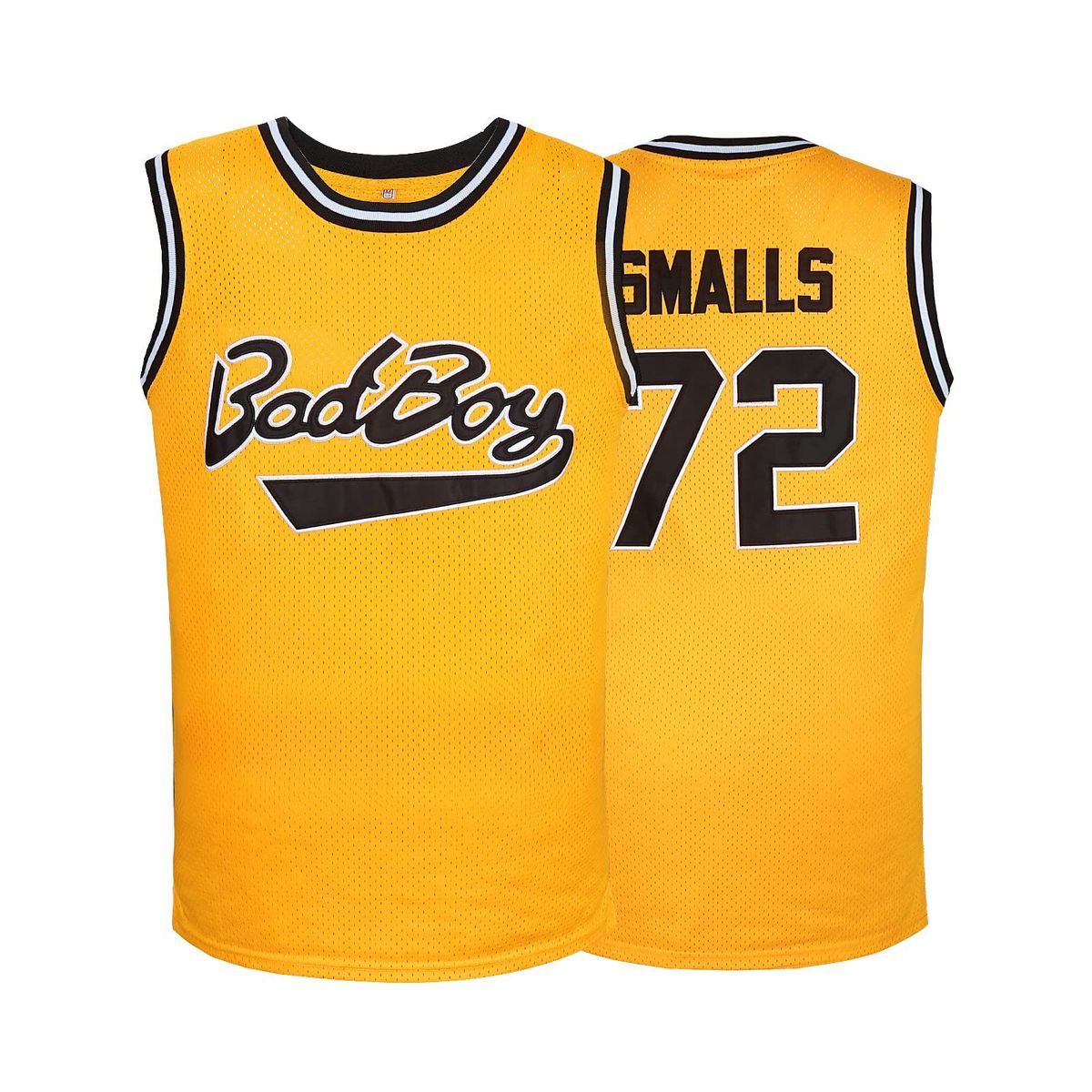 Yellow Bad Boy # 72 Embroidered Basketball Jersey Mesh Breathable Sportswear_desvips.com