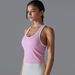 Quick Drying Breathable Ribbed Knit Sleeveless U Neck Vest Top for Yoga Running And Fitness Tight Fitting_desvips.com