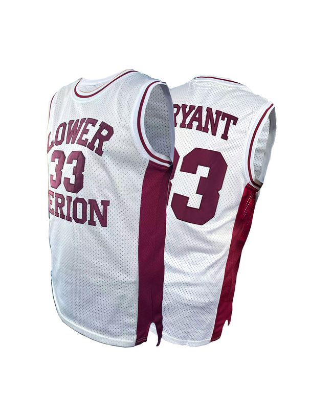 #33 Lower Merion Headgear Men's Maroon High School Retro Breathable Basketball Jersey Embroidered Tank Top_desvips.com