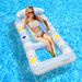 Square Striped Inflatable Lounge Chair With Mesh Seat & Headrest - PVC Single Pool Float For Adults (Quick-Dry Non-Slip Bottom)_desvips.com