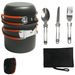 Camping Cookware Outdoor Products Outdoor Jacket Pot 1-2 People Pots And Utensils Portable Camping Cookware With Tableware Ds-101_desvips.com