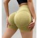 Smiling Face Honey Women's High Waist Quick Dried Seamless Tight Fit Cropped Hip 3/4 Fitness Pants Sports Yoga Shorts_desvips.com