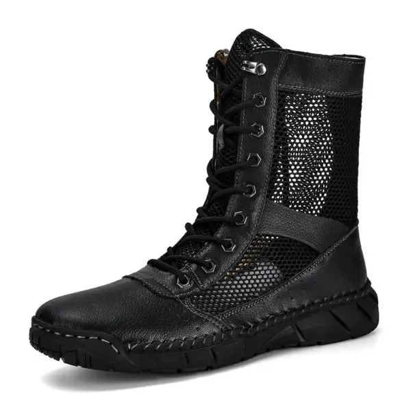 Summer Mesh Couples Womens Pink Boot Breathable Mens Ankle Boots Fashion Casual High Top Shoes Men Big Size 48 250530_desvips.com
