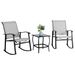 Vongrasig 3-Piece Outdoor Rocking Bistro Set With Textilene Fabric, Includes Two Rocker Chairs And A Glass Table, Suitable For Patio, Lawn, Garden, Ba_desvips.com