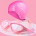 Silicone Large Frame Anti-fog Swimming Goggles + Silicone Ear Cap + Silicone Nose Clip Earplugs Set_desvips.com