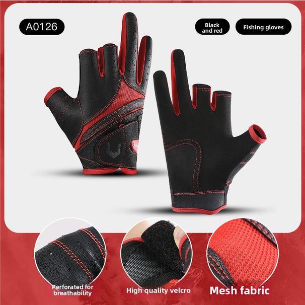 Vilico Outdoor Sports Autumn Wintr Nw Anti-Slip Thr-Fingr War-Rsistant Cut-Rsistant Lur Fishing Glovs_desvips.com