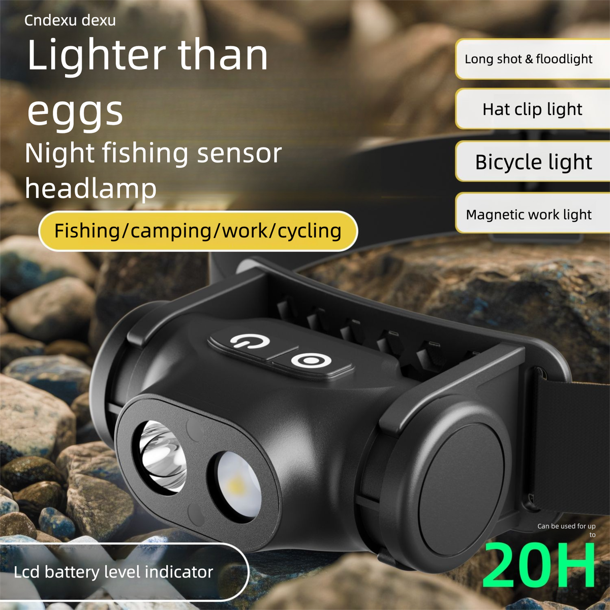 Headlight Strong Light LED Ultra Bright Sensing Fishing Specific Charging Ultra Long Endurance Head Mounted Night Fishing Outdoor Headlight_desvips.com