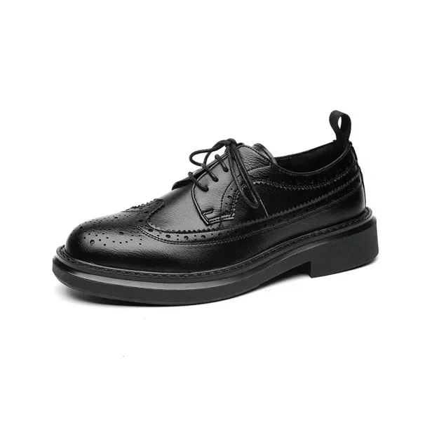 New Trending Brogues Classic Dress Men Oxfords Patent Lace Up Formal Black Leather Wedding Party Shoes 240614_desvips.com