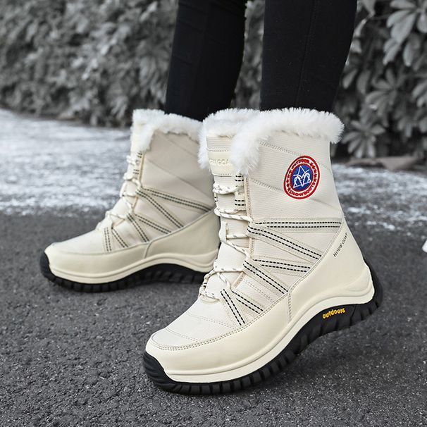 Women's Winter Snow Boots, Warm And Cozy, Outdoor Travel Shoes, Snowproof And Non Slip, Fleece Lined And Thickened High Top Boots._desvips.com