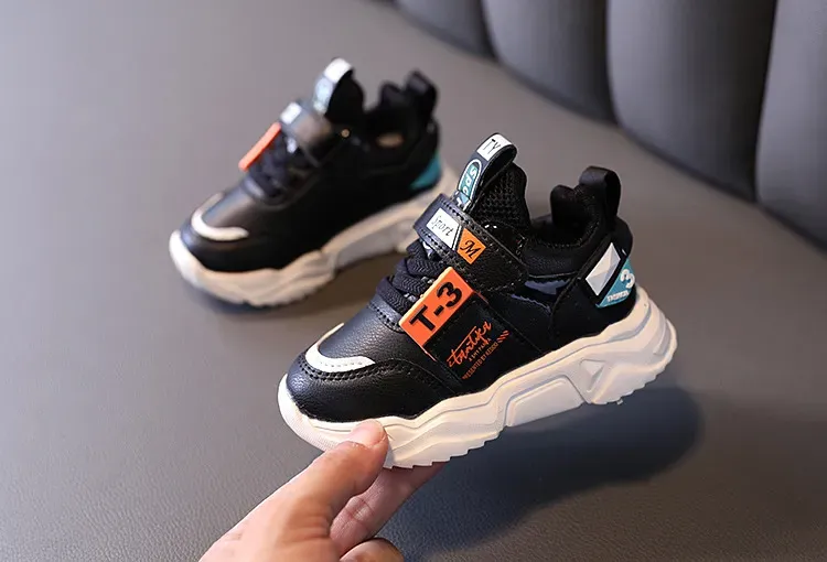 2025 New Boys Girls Leather Sport Children Tennis Running Kidsnest Fashion Kids Soft Bottom Toddler Sneakers for Baby_desvips.com