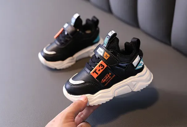 2025 New Boys Girls Leather Sport Children Tennis Running Kidsnest Fashion Kids Soft Bottom Toddler Sneakers for Baby_desvips.com