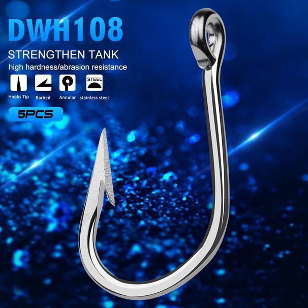 Barbed Tuna Iron Plate Deep Stainless Steel Corrosion Resistant Sea Water Boat Fishing Hooks_desvips.com
