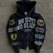 Street Hip Hop Printed Black Zipper Hoodie Y2k Harajuku Jacket Sweatshirt Women_desvips.com