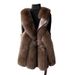 women's clothing fox fur vest women's winter vest ladi titching vest short fur coat_desvips.com