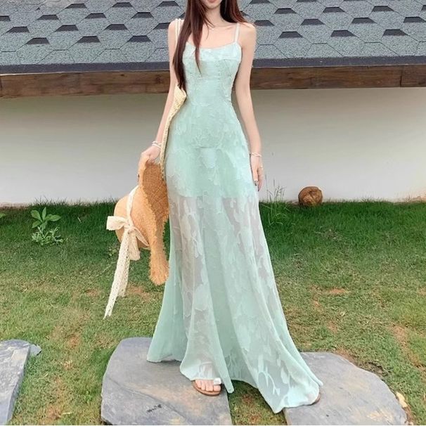 Cross-border Foreign Trade Lace Camisole Dress For Women, Summer French Resort Style, Waist-cinching, Slimming, Elegant,_desvips.com