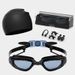 Adult Swimming Goggles HD Waterproof And Anti-fog Electroplating Swimming Glasses Silicone Swimming Cap Nose Clip Earplug Set_desvips.com